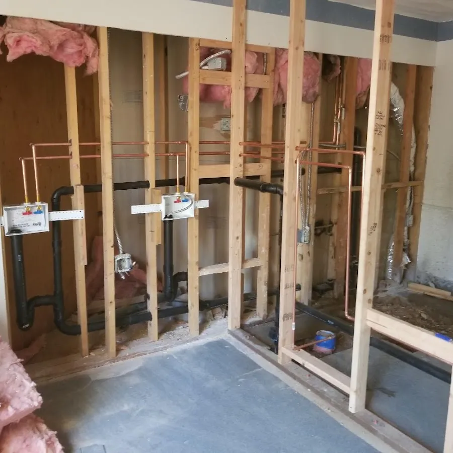 Copper pipe rough-in and plumbing installation in Ruidoso